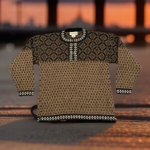 Caamano Limited Edition 100% Alpaca Wool Hand Knit Sweater Made in Peru Sz Small